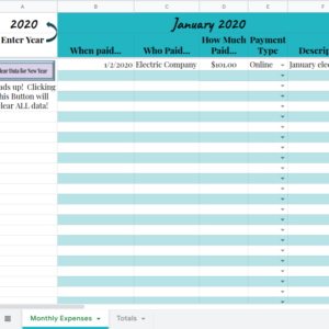Monthly Expenses Template